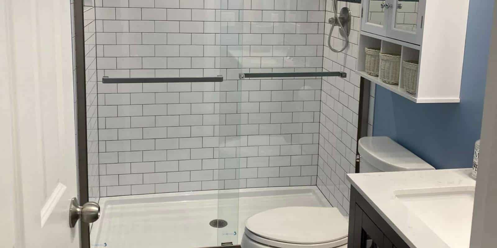 shower leaking signs visible in cracked grout