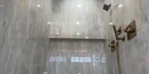 modern shower remodel in bathroom